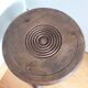 Tripod stool in wood turned coil way