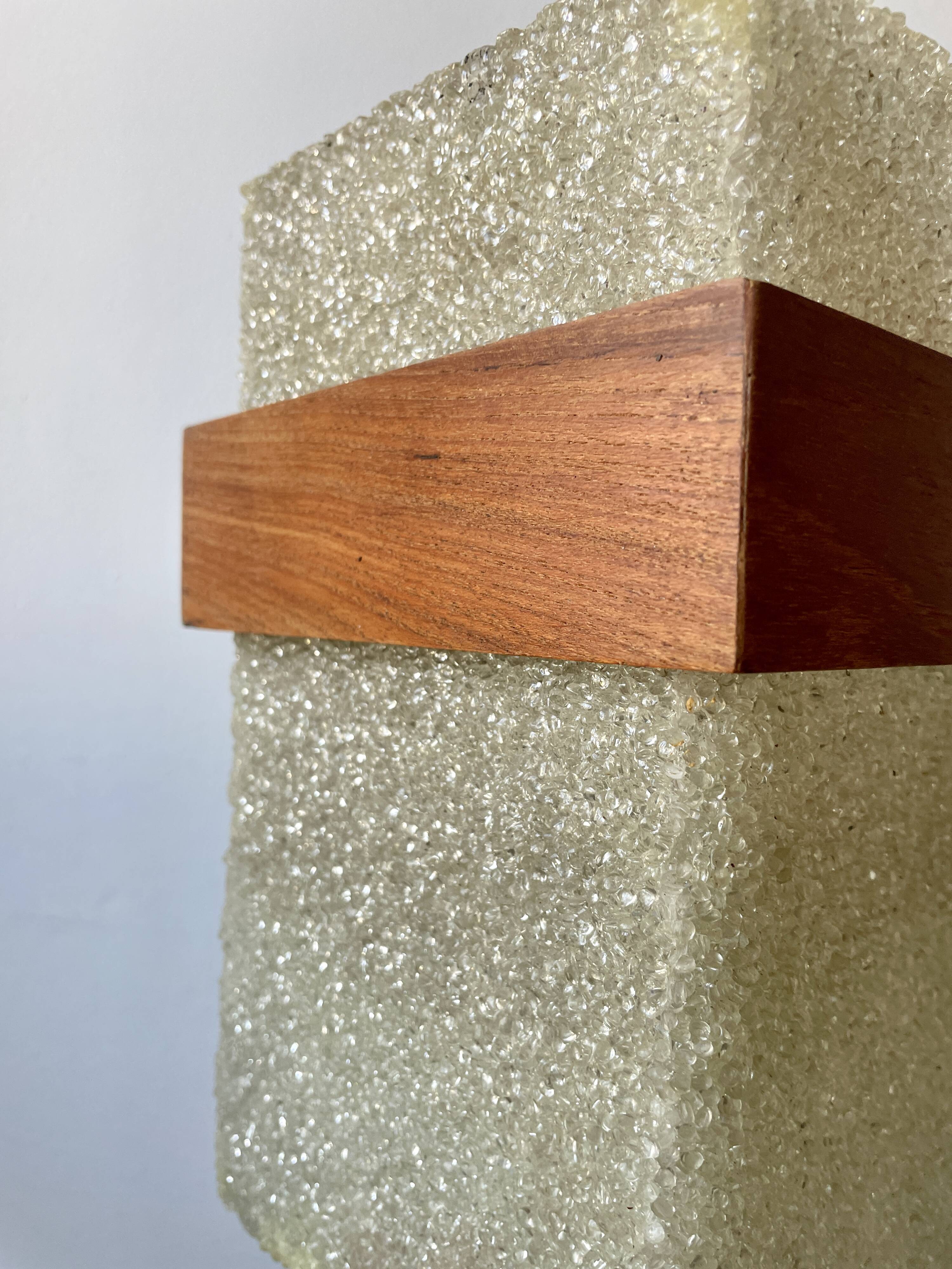 Teak and perspex pendant light from the 60s