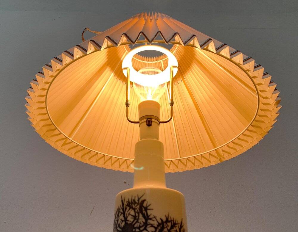 Danish royal table lamp from the mid-century by Kai Lange for Fog & Morup and Royal Copenhagen, 1960s.