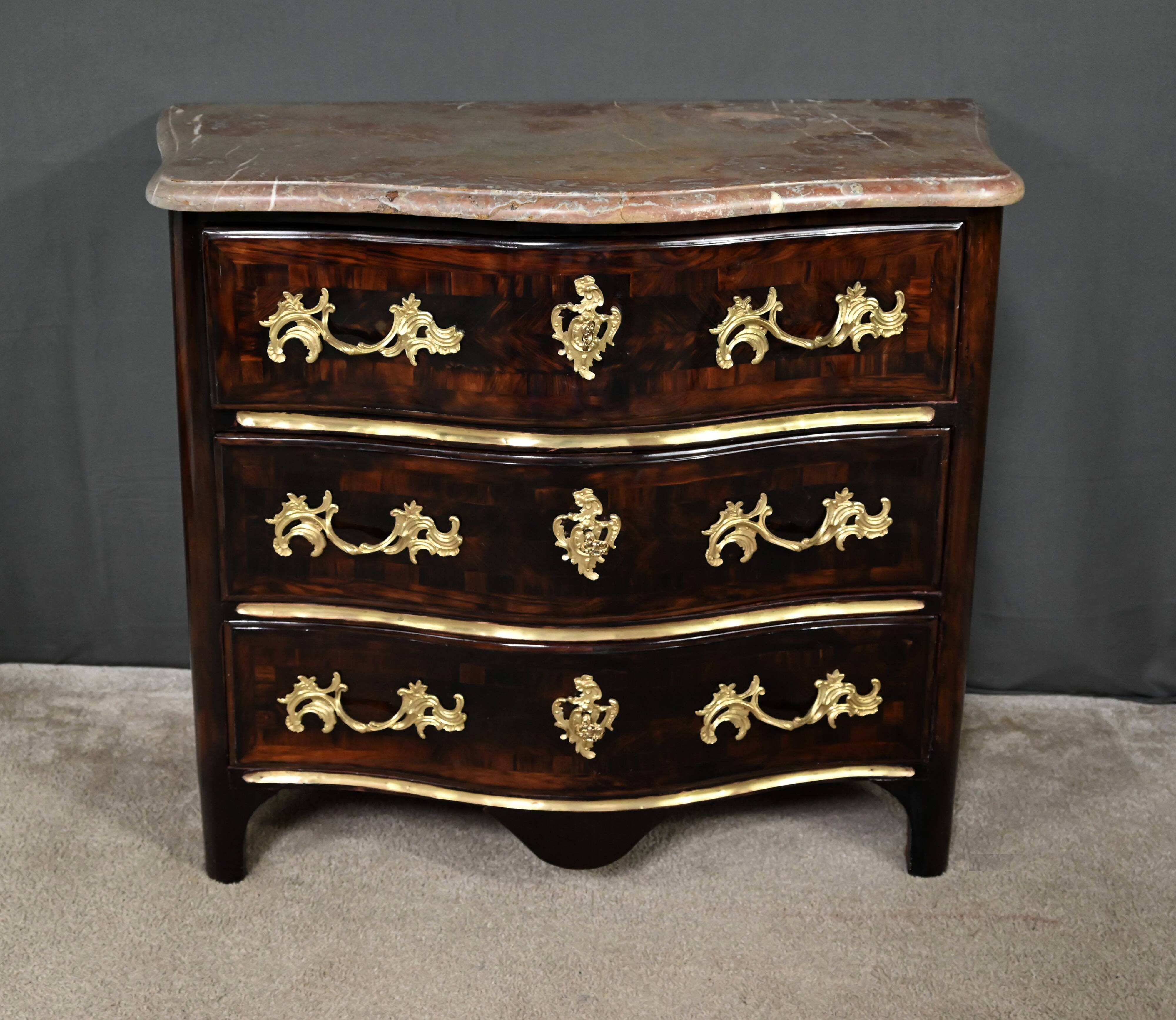Rosewood Marquetry Chest of Drawers, Louis XIV Period – Early 18th Century