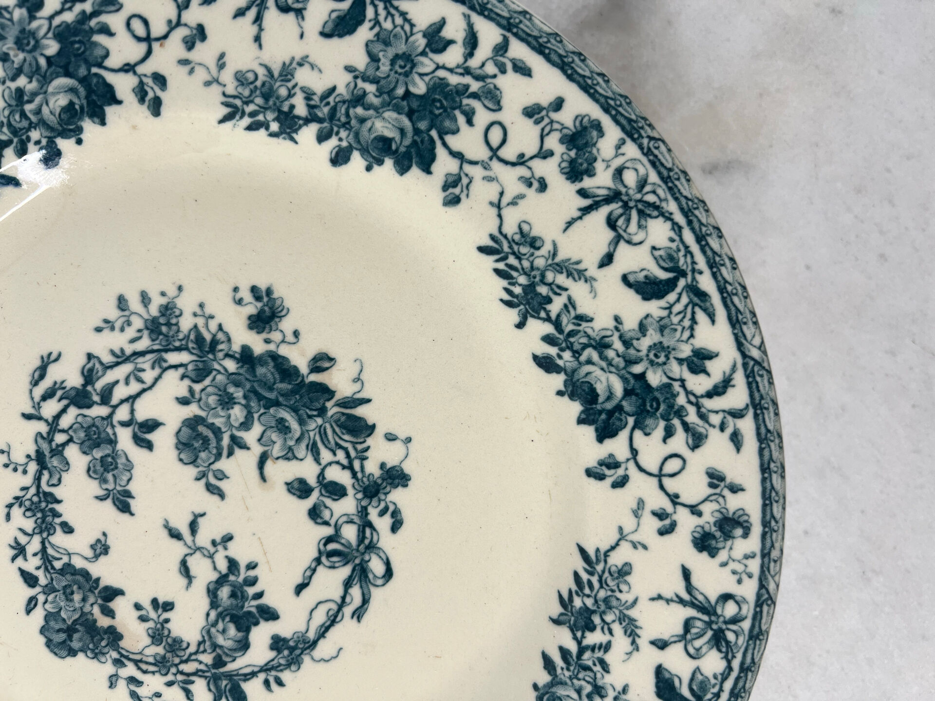 Ironstone gien 1875 bouquet of roses collection - compote dish