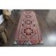 1970s Vintage Turkish Handmade Wool & Cotton Pink Runner Rug 101x318