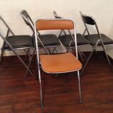 Set of 5 folding chairs 1970 Souvignet