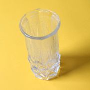 Small Vase / Vintage Clear Leaf Pattern Textured Glass Flower Vase Fidenza