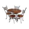 Table et chaises en fer forgé et bois