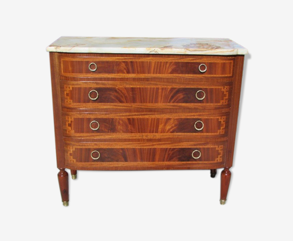 Commode 4 tiroirs Art Déco 40/50 , marquetée