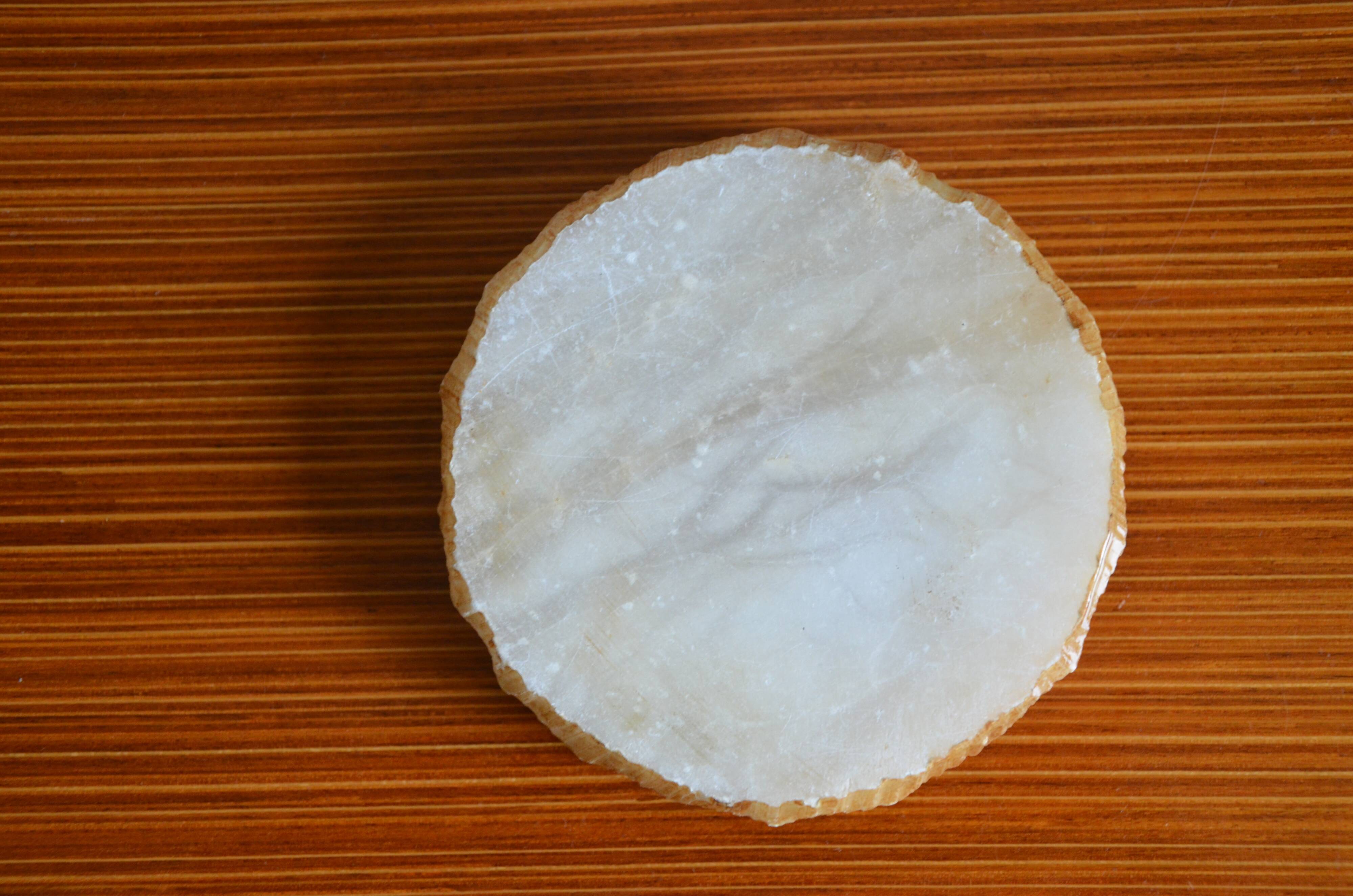 Beige alabaster ashtray