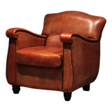 Sheep leather armchair Dutch design handmade 1970 - Brand name Joris