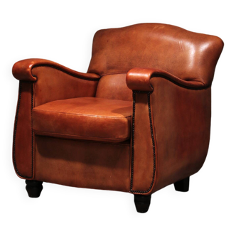 Sheep leather armchair Dutch design handmade 1970 - Brand name Joris