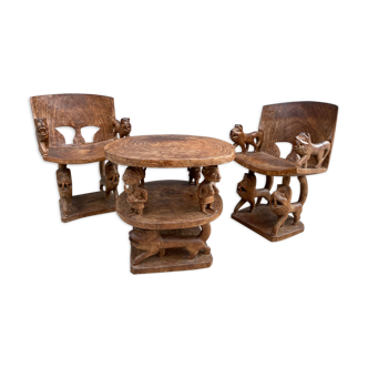 Wooden African lounge
