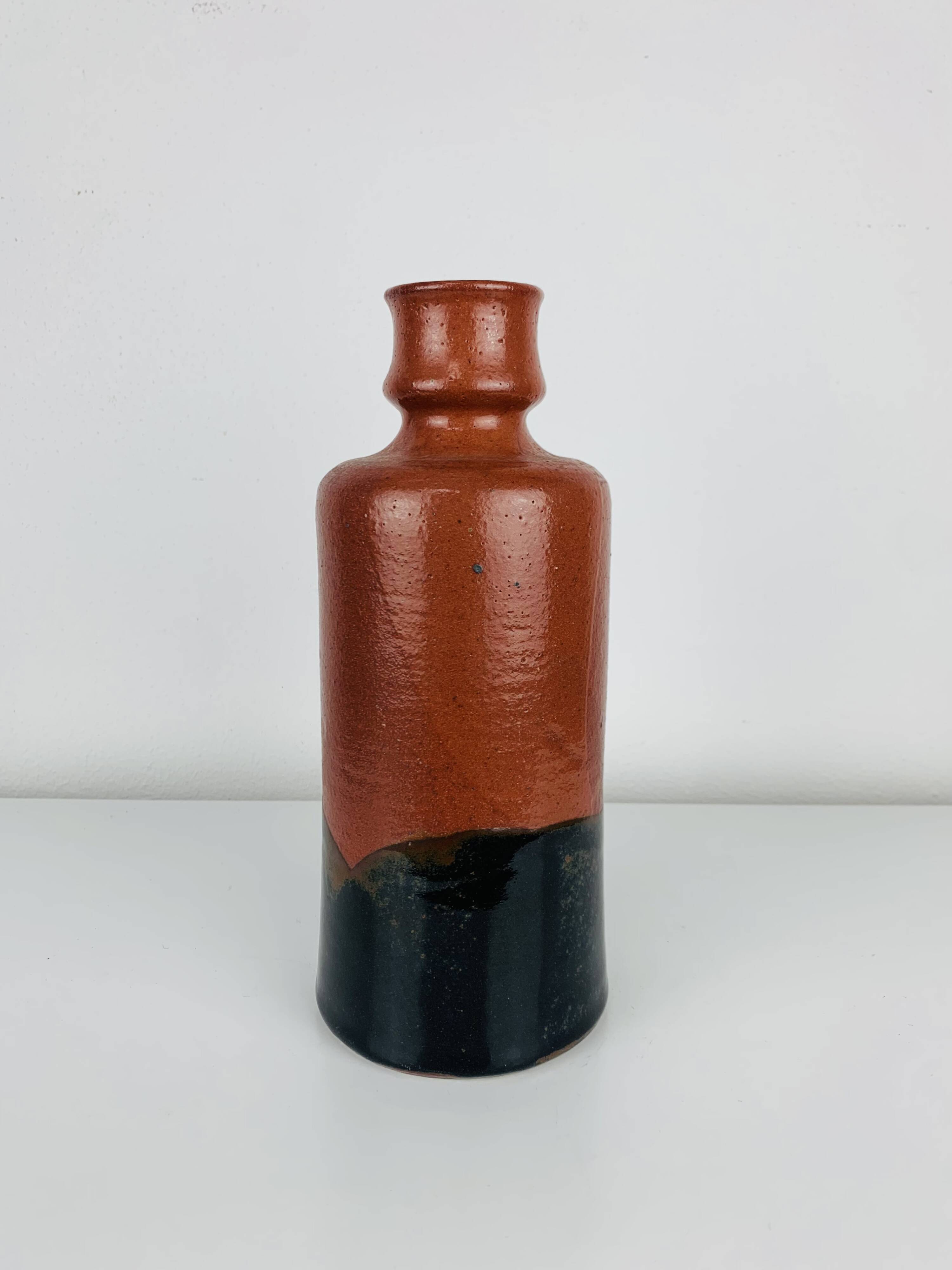 Vase organique vintage en grès