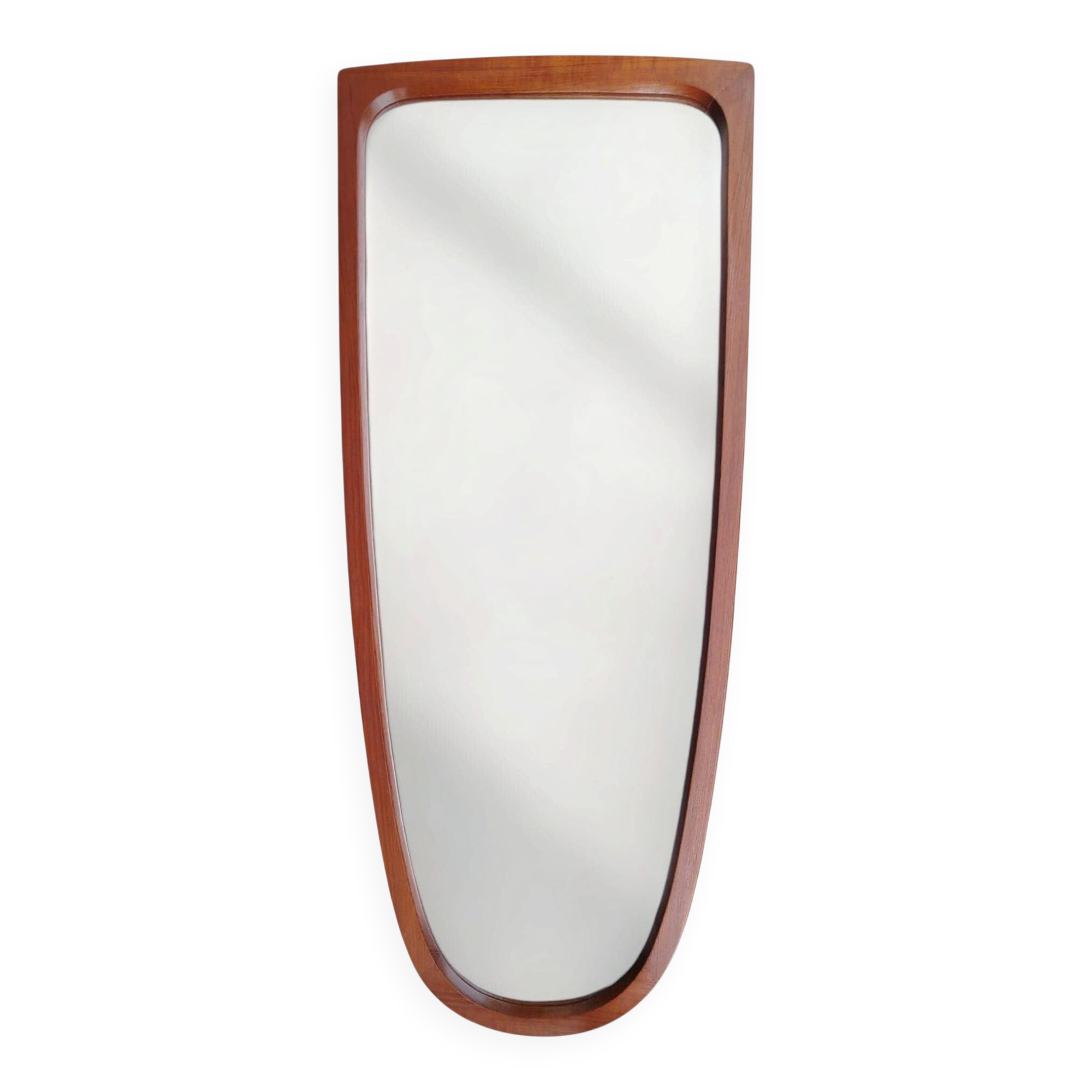 Teak wall mirror, organic shape, Denmark 1960s