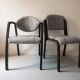 Set of 2 chairs graphic fabric 1970