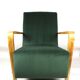 Fauteuil en velours olive, années 1970