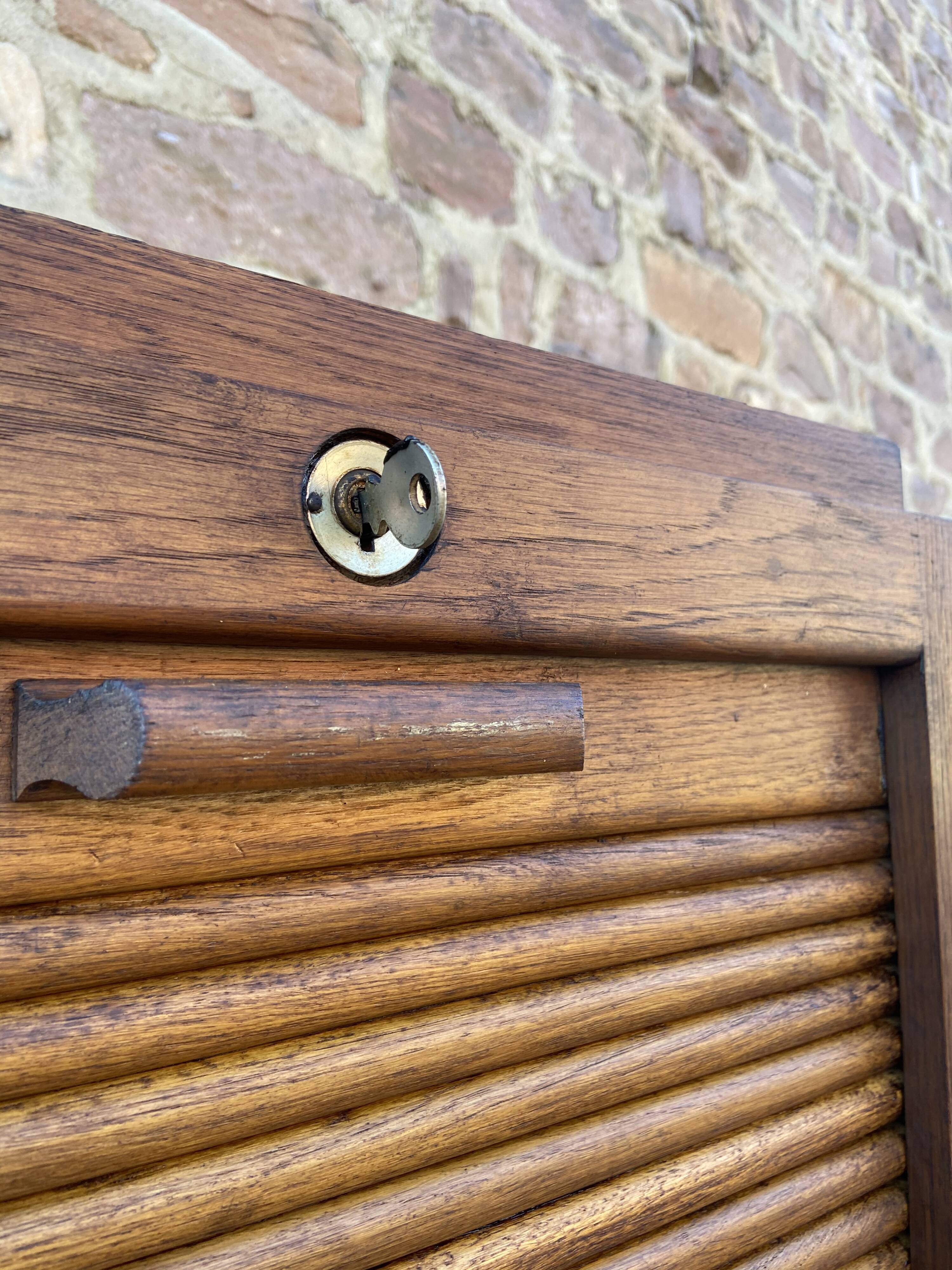 Furniture slided curtain slider in oak 1950