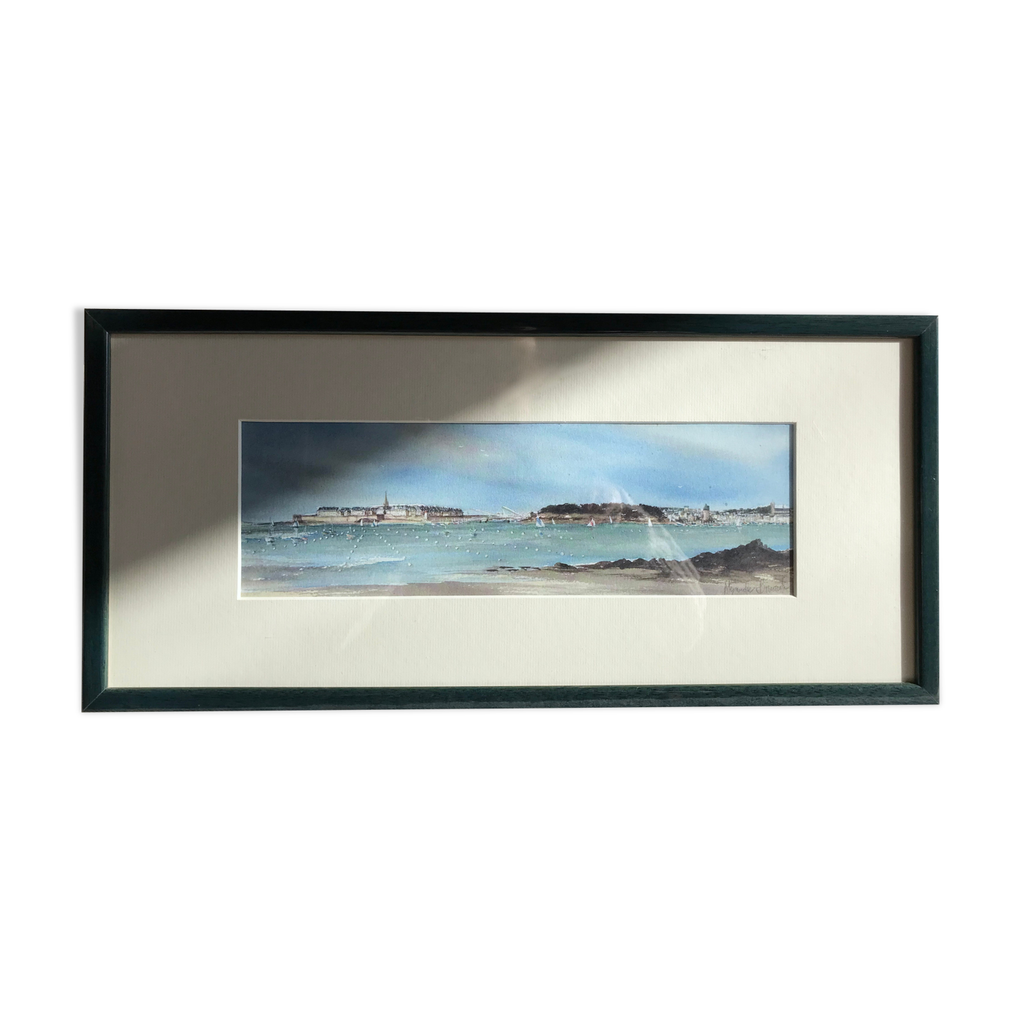 Aquarelle signée Alexandre Bonade, Saint-Malo