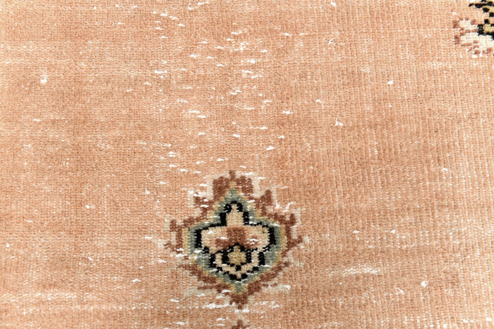 6x9 Peach & Light Green Oriental Vintage Area Rug, 183x273Cm