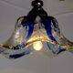 Flower chandelier Murano Mazzega, blue glass, Italy, 1970