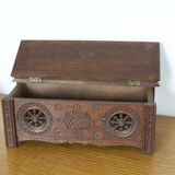 Old carved wooden box