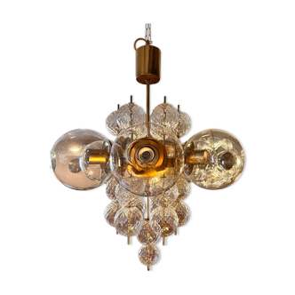 Vintage chandelier in cut glass and brass