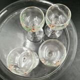 Service à liqueur en verre émaillé