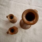 Set of 3 stoneware candle holders