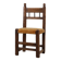 19th Century Spanish Hand-Carved oak Side Chair with Velour Seat