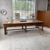 Solid walnut farmhouse castle table 1900 XXL