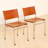 4 "SE06" brown leather chairs by Martin Visser for Spectrum 80's