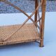 Double wall shelf in bamboo and rattan from the 70s