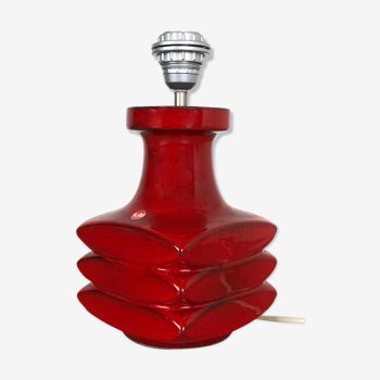 Red ceramic studio pottery table light by Cari Zalloni for Fohr, Germany 1970s