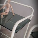 Bedside table metal glass 60s