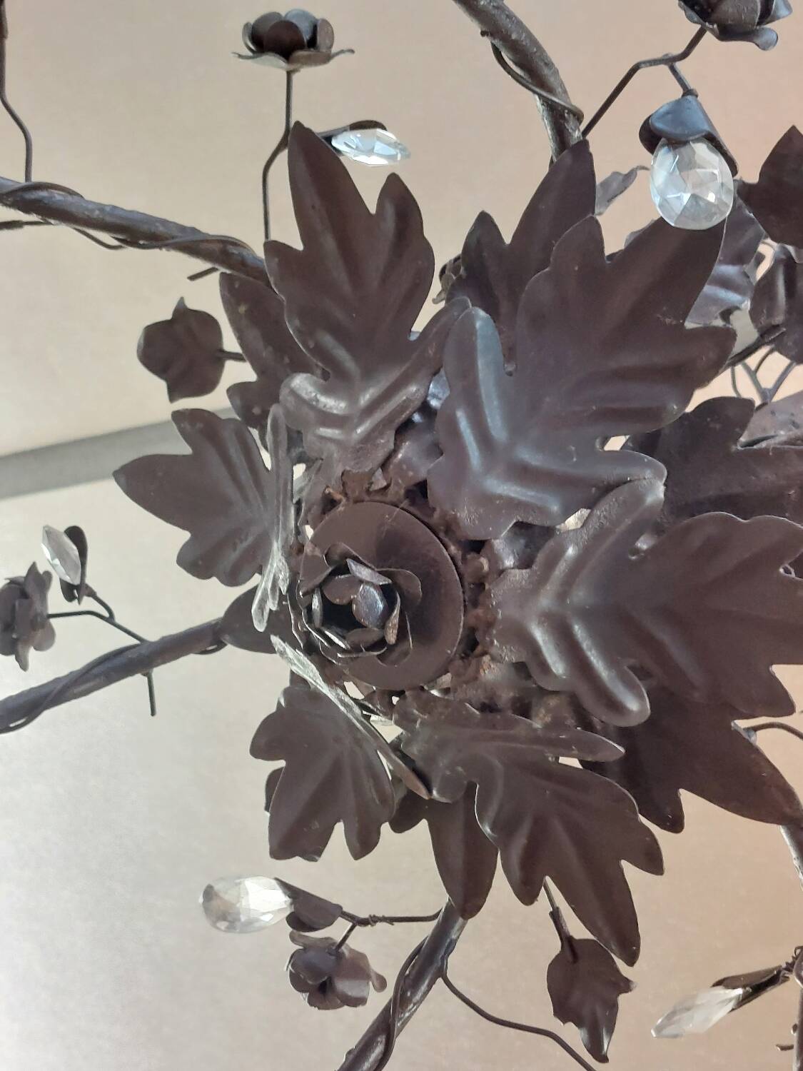 Black flower decor chandelier 6 lights