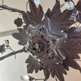 Black flower decor chandelier 6 lights