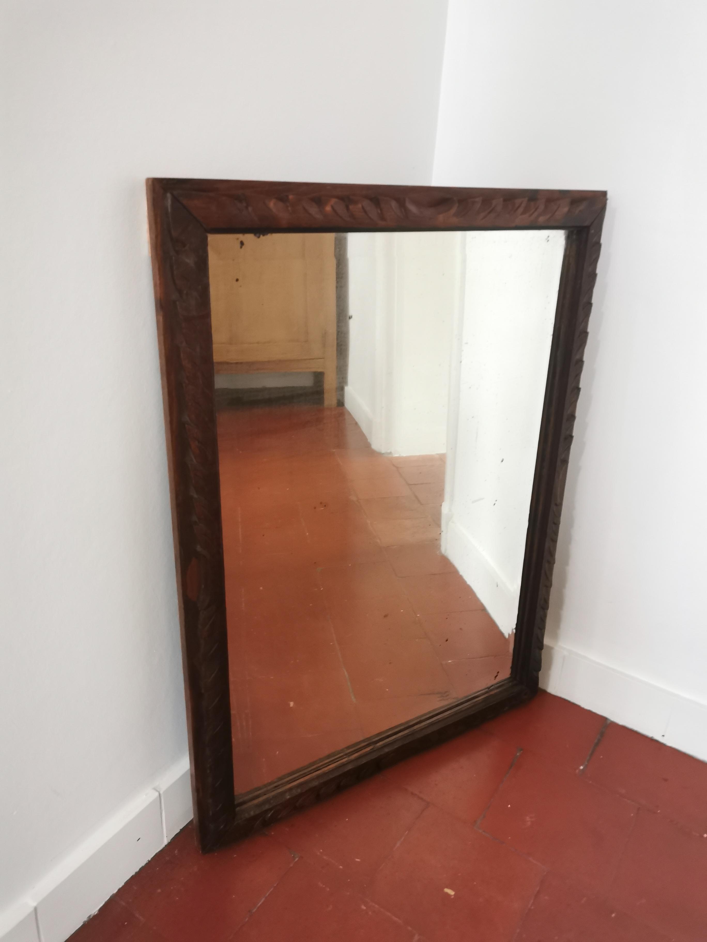 Wooden mirror 74 x 55 cm