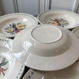 Set of 6 hollow plates Digoin Sarreguemines 40s