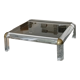 Table basse carrée en laiton et verre fumé et lucite Karl Springer 1970s