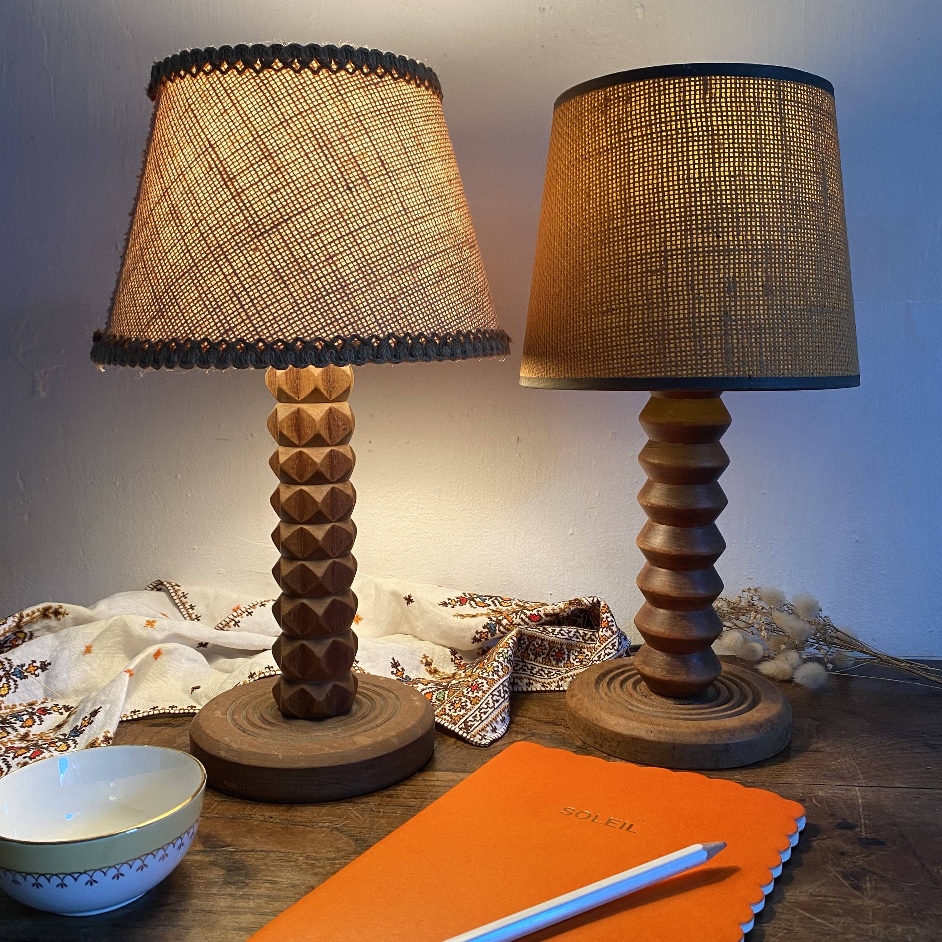 Charles Dudouyt style wooden lamp