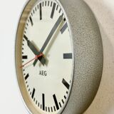 Grey Industrial Factory Wall Clock from AEG, 1960s