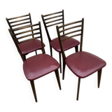 Suite of 4 chairs 1960 Scandinavian inspiration