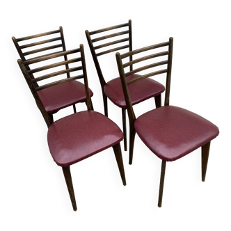 Suite de 4 chaises 1960 inspiration scandinave