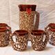 Vintage Vallauris orangeade service with 6 brutalist ceramic glasses.
