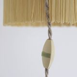 Small floral portable lamp with fringed finish