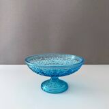 Bol ancien en verre, verre pressé turquoise, 19ème siècle