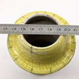 Handmade cracked ceramic vase • 1980s • signed