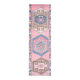 1970s Vintage Turkish Oushak Handmade Wool Cotton Pink Runner Rug 89x299