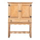 Small Brutalist Oak Cabinet with Brass Handles, Denmark, 1960s