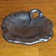 Vintage 1950s Vallauris black matte ceramic pocket bowl.