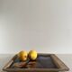Square trinket dish in glazed ceramic, signed by F. Baudet, France 1970