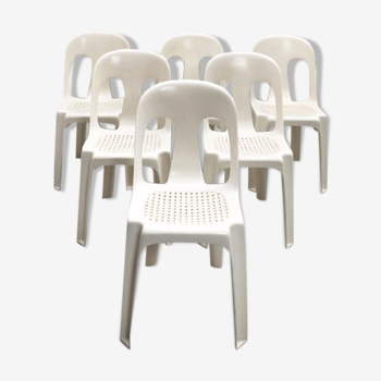 6 chaises en plastique « Monobloc » de Henry Massonnet pour Stamp.